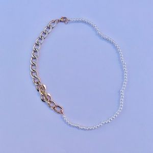 Cuban Link Pearl Chain Necklace